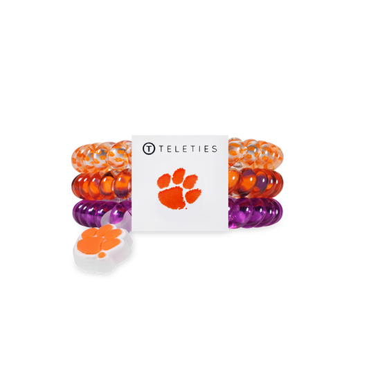 TELETIES - Spiral Hair Coils | Small | Go Tigers! Hair Ties