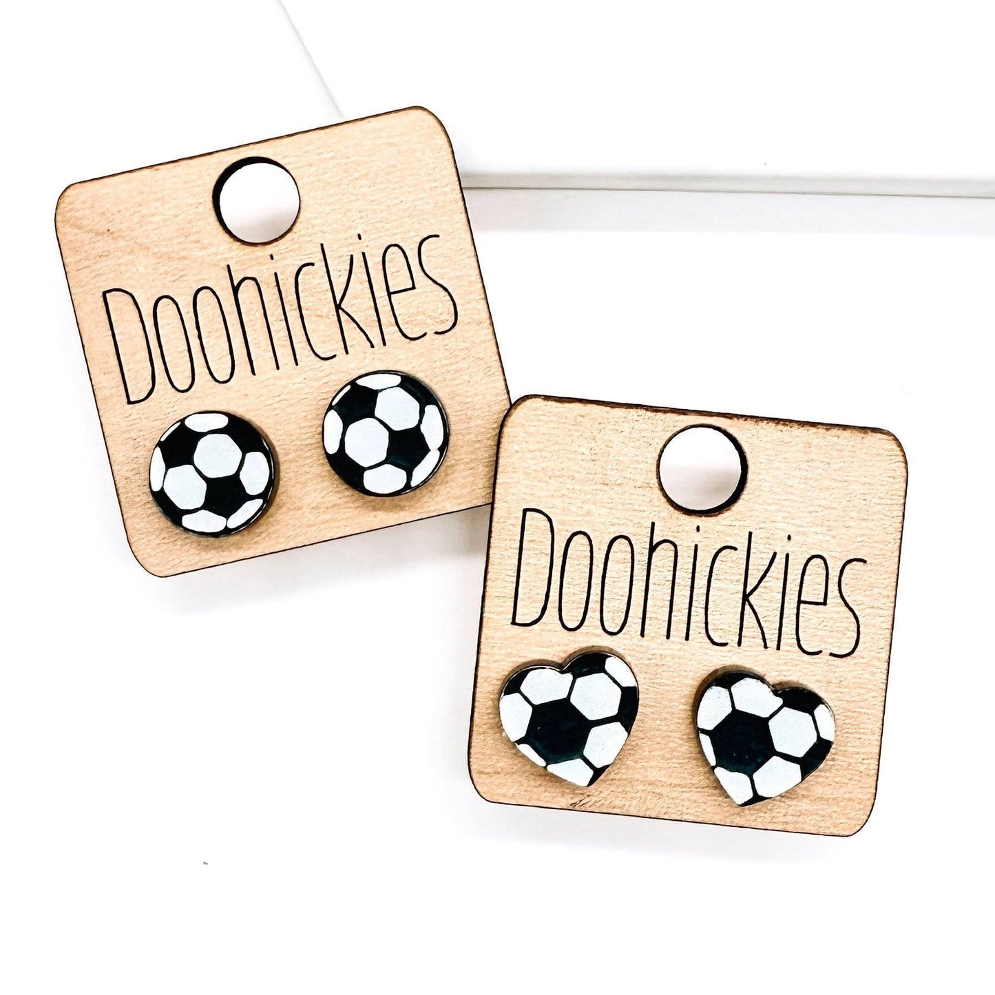 Acrylic Soccer Stud Earrings - Sports Earrings