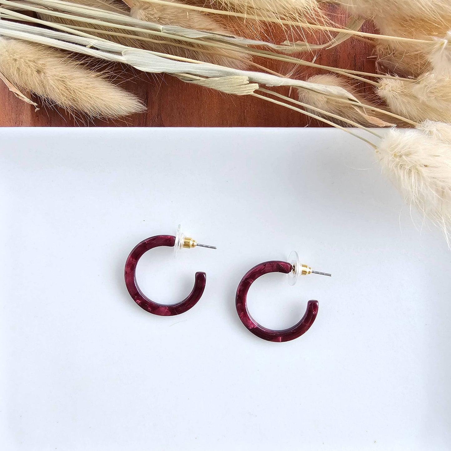 Cam Mini Hoops - Maroon