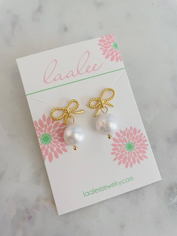Gold Bow Earrings