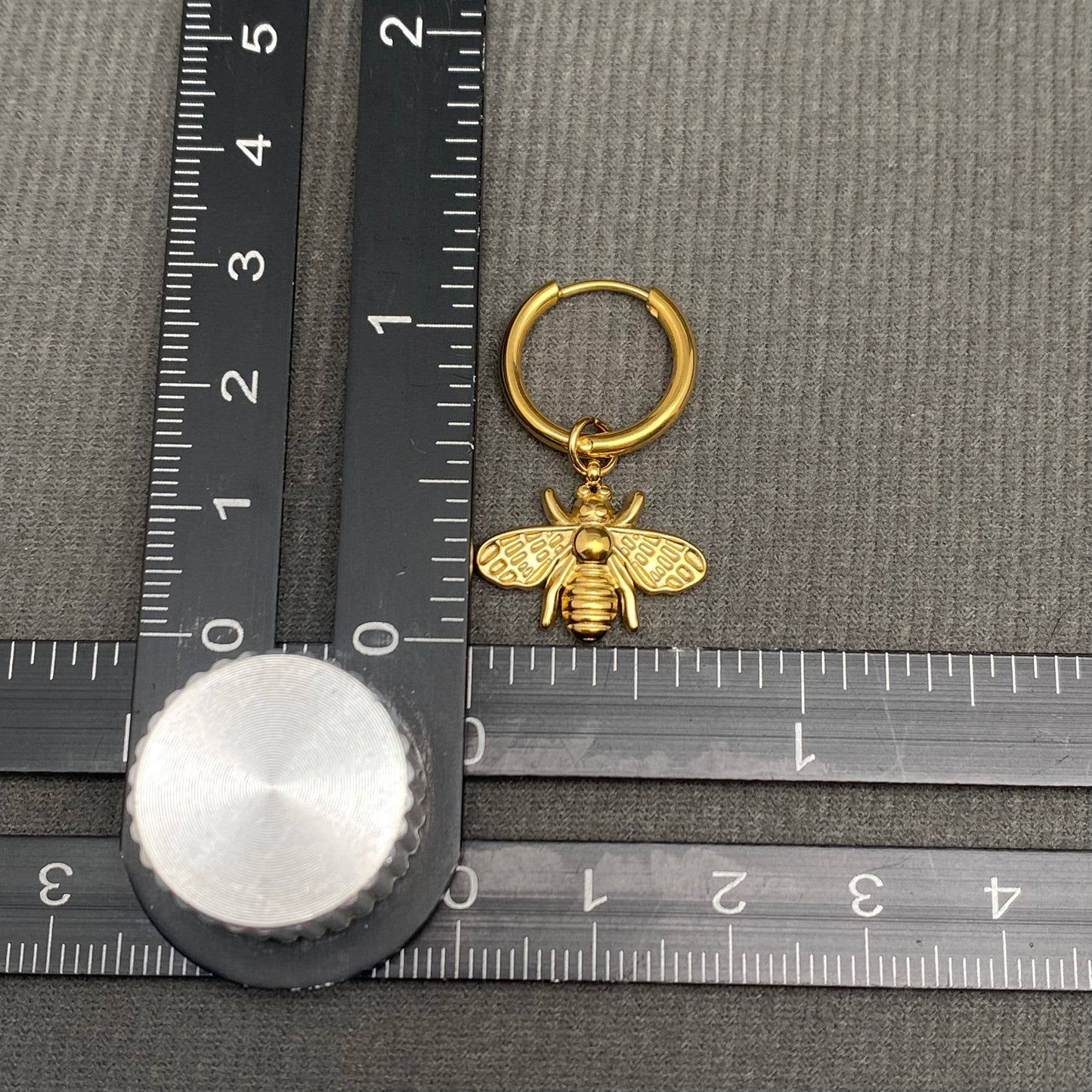18K Bee Gold Plated Huggie Earrings