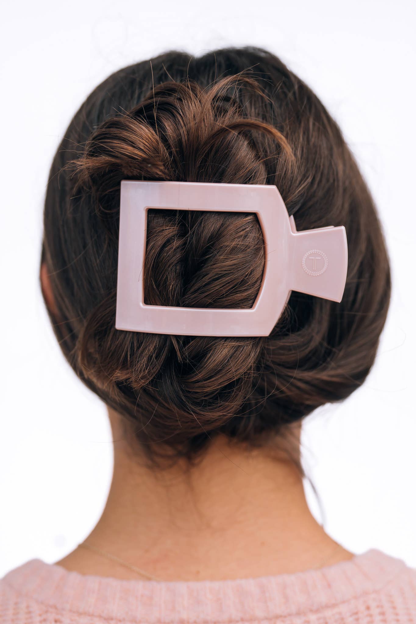 Square Pearly Pink Flat Hair Clip