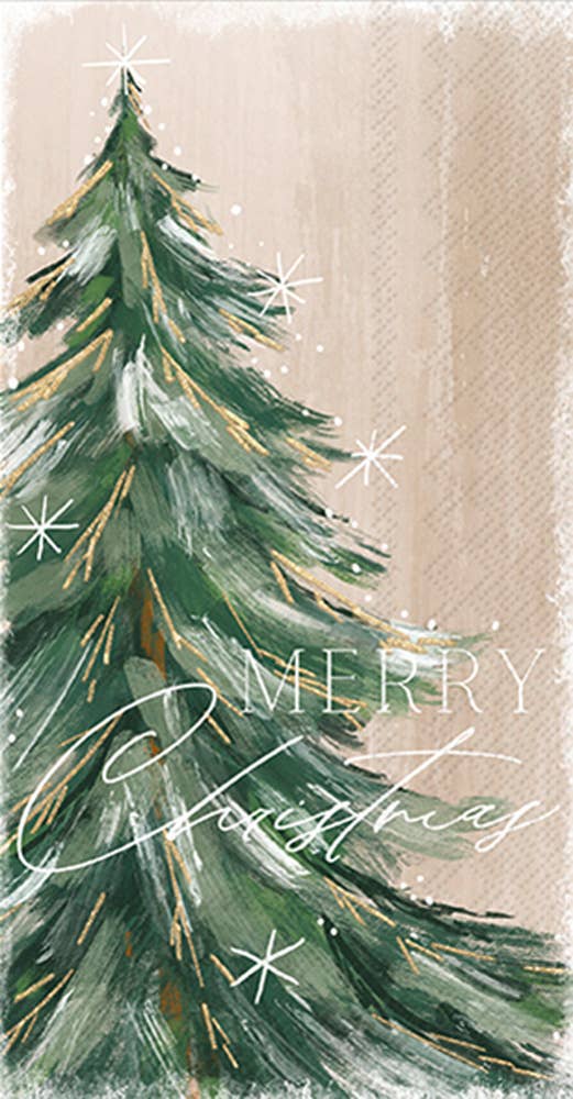 Gilded Painterly Tree Christmas Paper Guest Towels