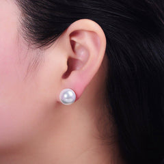 18K Gold Filled 12mm Pearl Stud Earrings