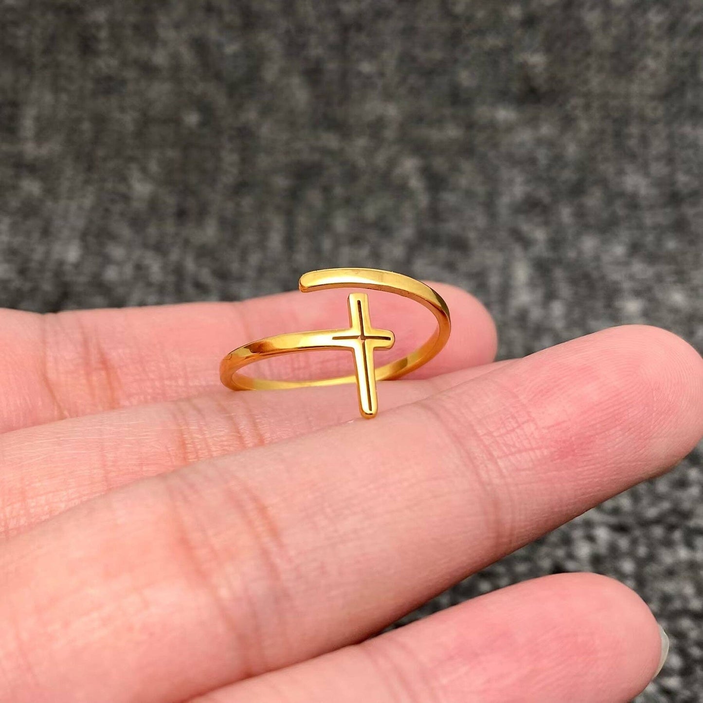 18K Gold-plated Cross Ring