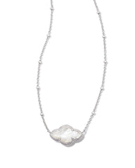 Abbie Pendant Necklace Rhodium MOP