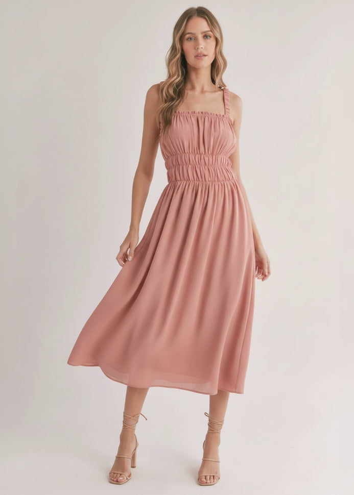 The Heat Smocked Midi Dress