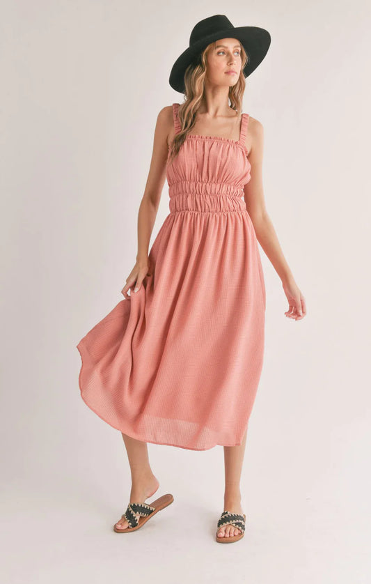 The Heat Smocked Midi Dress