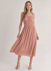 The Heat Smocked Midi Dress