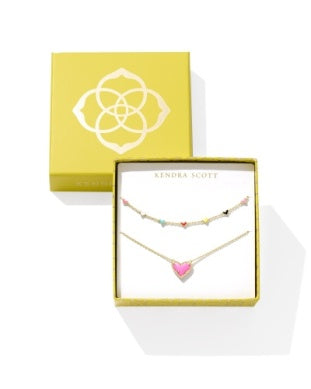 Ari Haven Enamel Heart Necklace Gift Set