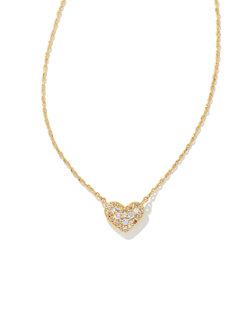 Ari Pave Crystal Heart Short Pendant Necklace