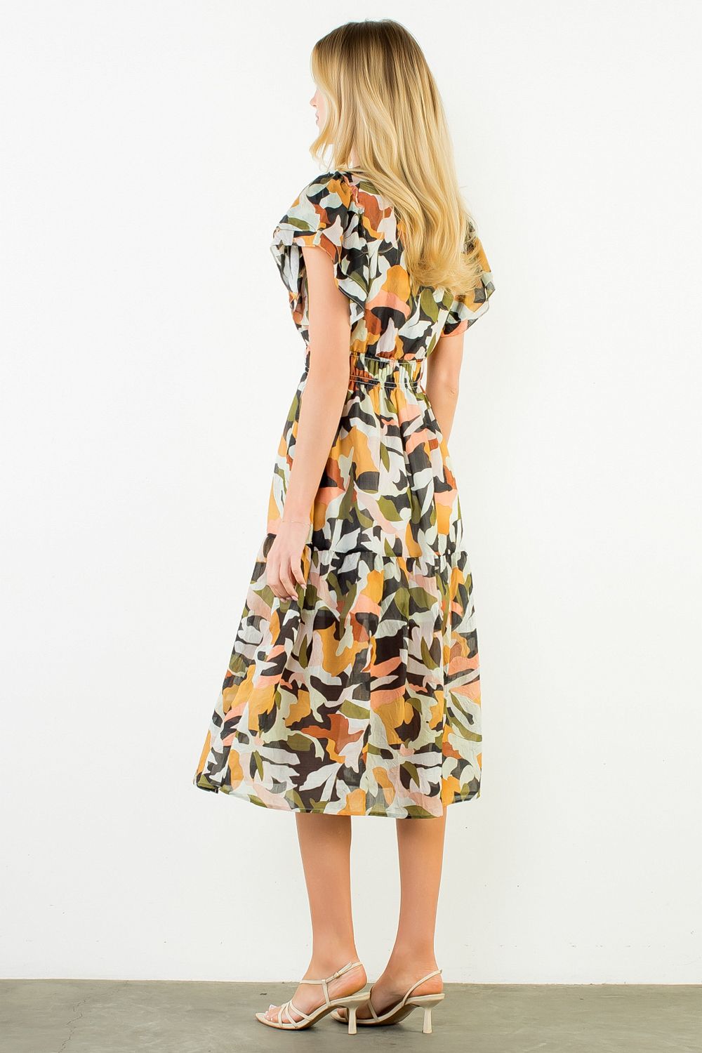 THML Abstract Flowy Midi Dress