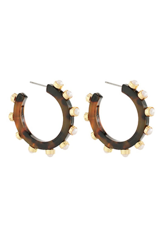 Acetate Pearl Hoops