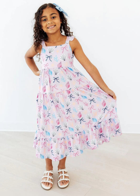 Beachside Bows Ruffle Maxi Dress