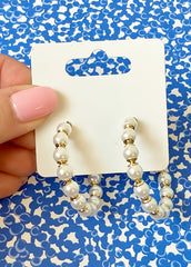 Beaded Pearl Hoops