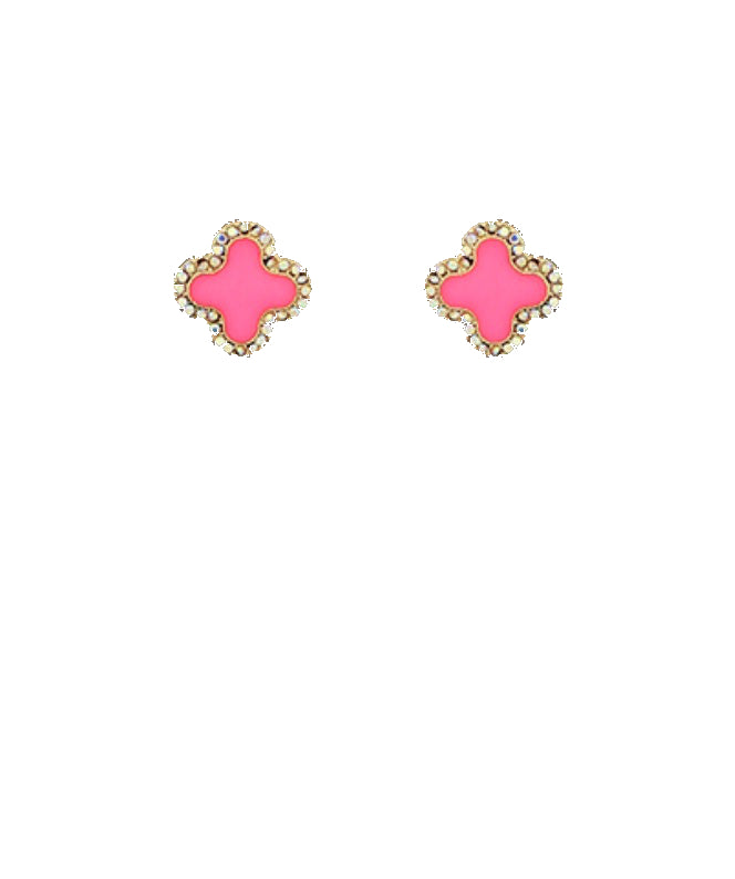 Crystal Clover Studs