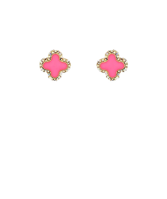 Crystal Clover Studs