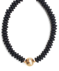 Black Wooden Bead & CCB Choker