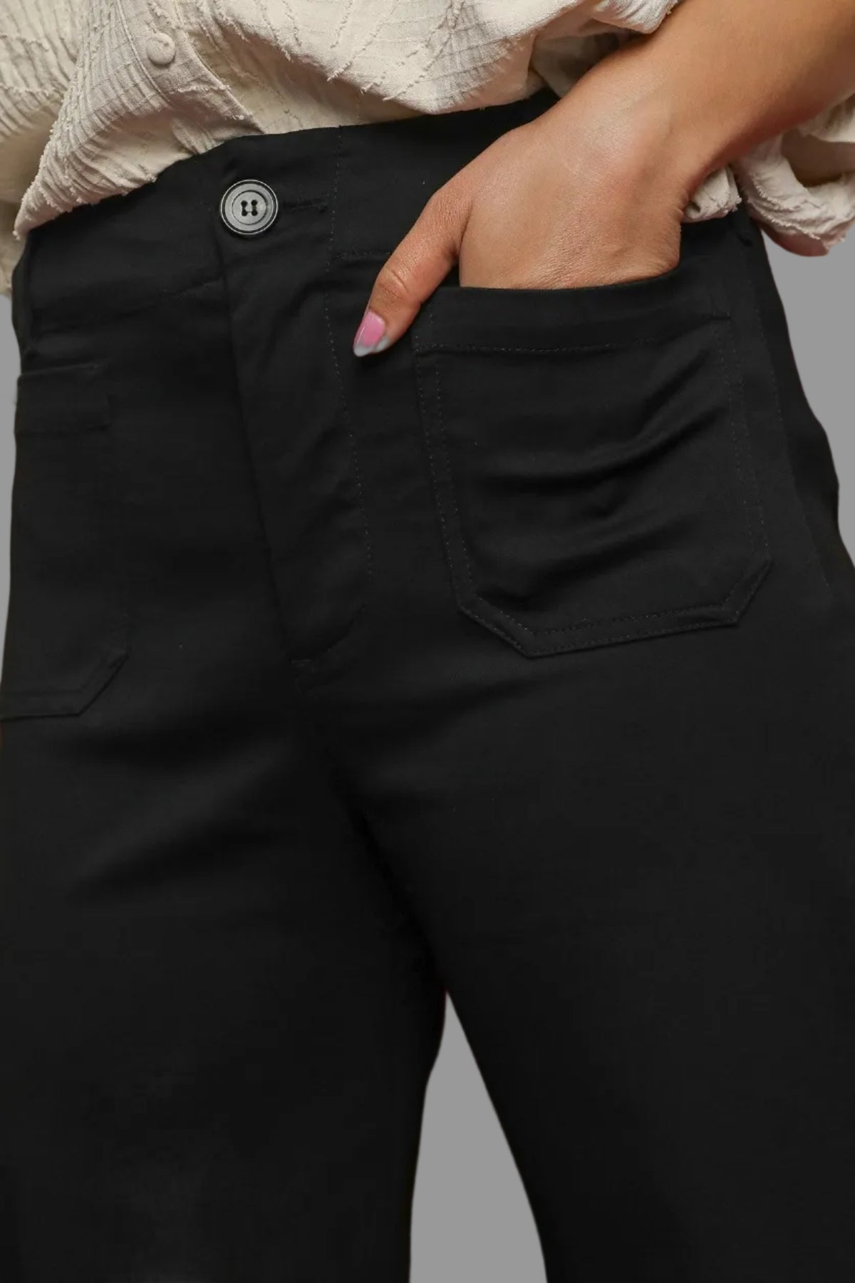RESTOCK! Black Button Stretch Pants