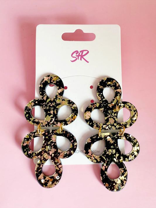 Black and Gold Confetti Janey