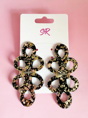 Black and Gold Confetti Janey