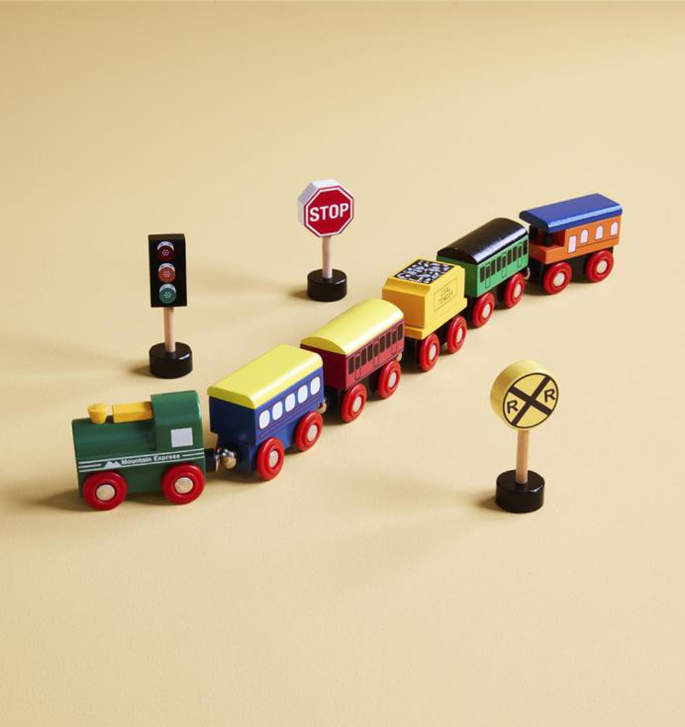Boxed Wood Train Set