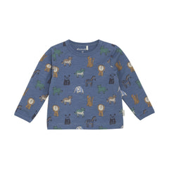 Boys Blue Savannah Animal LS T-shirt