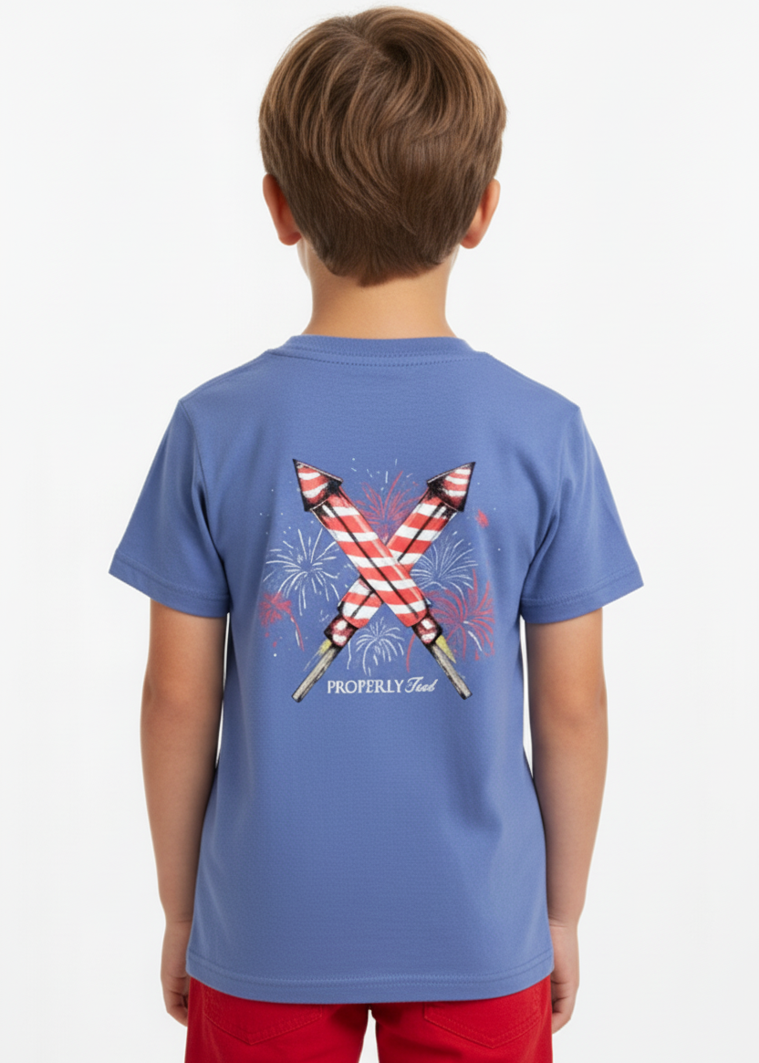Boys Firecracker Space Blue Graphic T-Shirt
