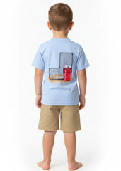 Boys Performance Tee Baseball Bucket Light Blue