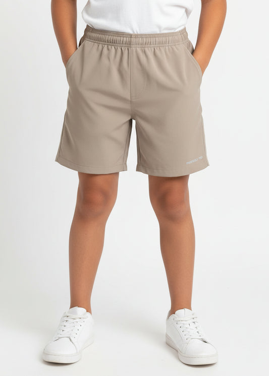 Beige shorts on a white background