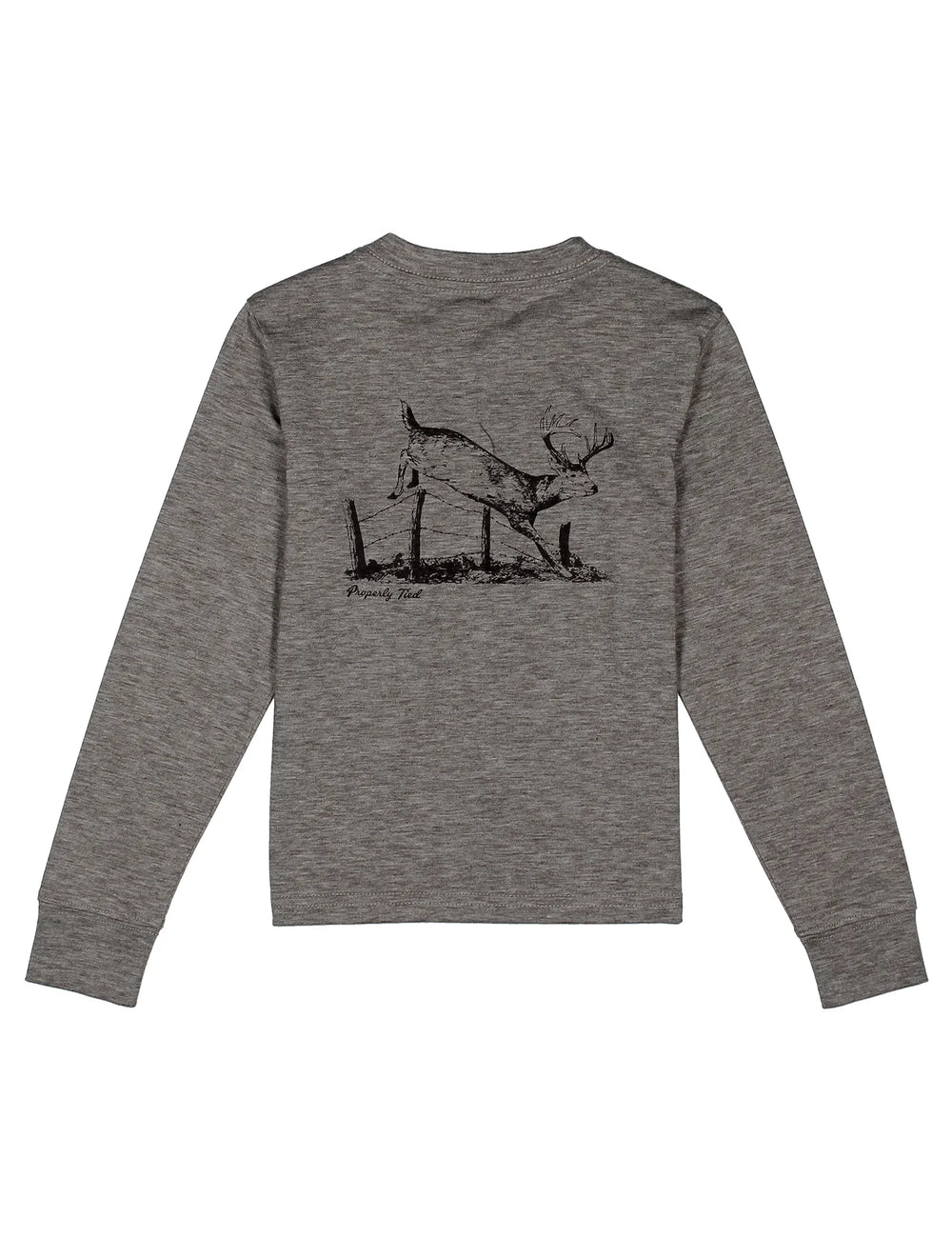 Boys Portland Pocket Tee LS Jumping Buck Gravel