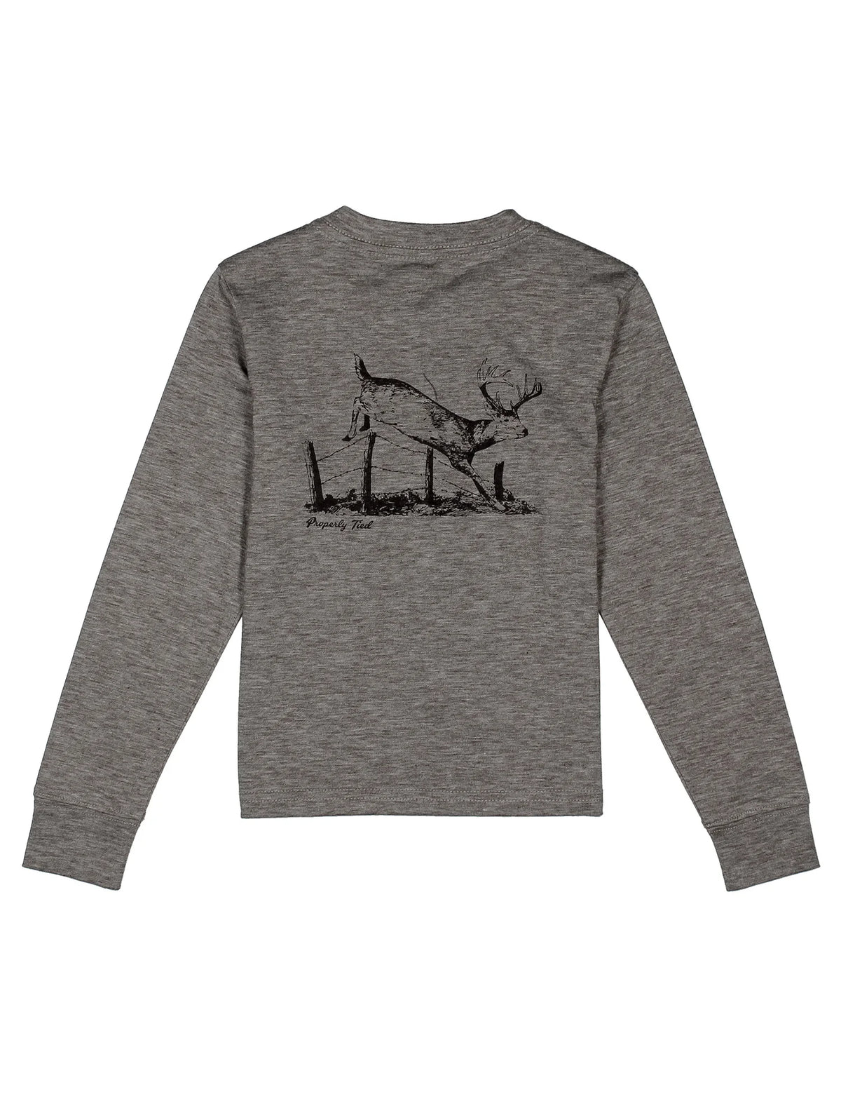 Boys Portland Pocket Tee LS Jumping Buck Gravel