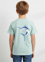 Boys Blue Marlin Marine Mist Graphic T-Shirt