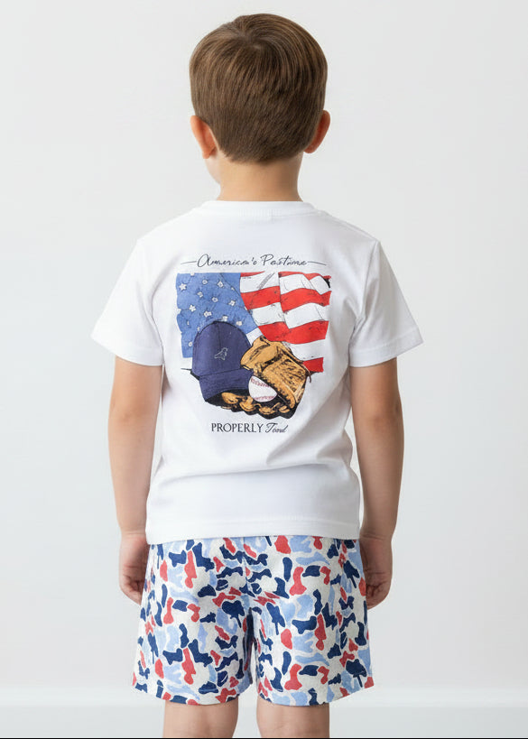 Boys Performance Tee SS America's Pasttime White