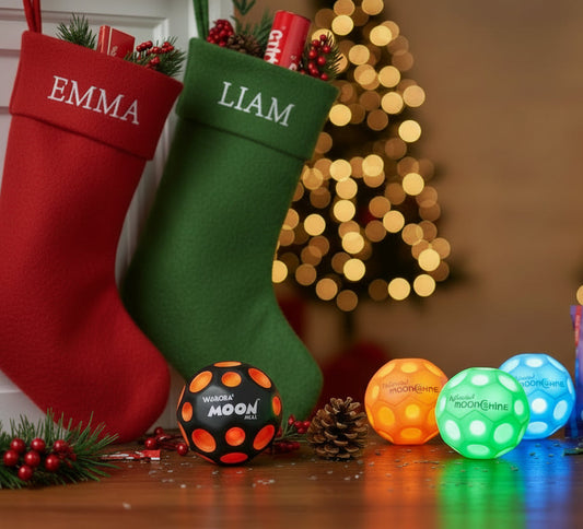 Promotional banner with solar-powered product, colorful lights, and branded packages.