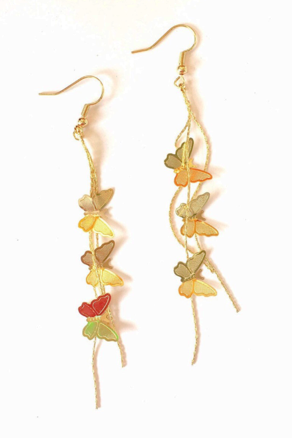 Triple Butterfly Dangle Earrings
