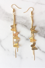 Gold Plated Triple Butterfly Earrings