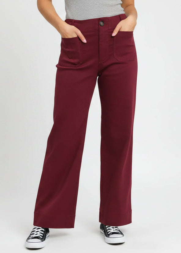 Garnet Button Stretch Pants