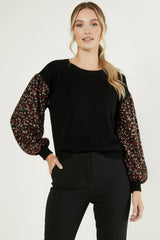 Multi Color Sequin Sleeve Top