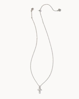 Cross Pendant Necklace Rhodium