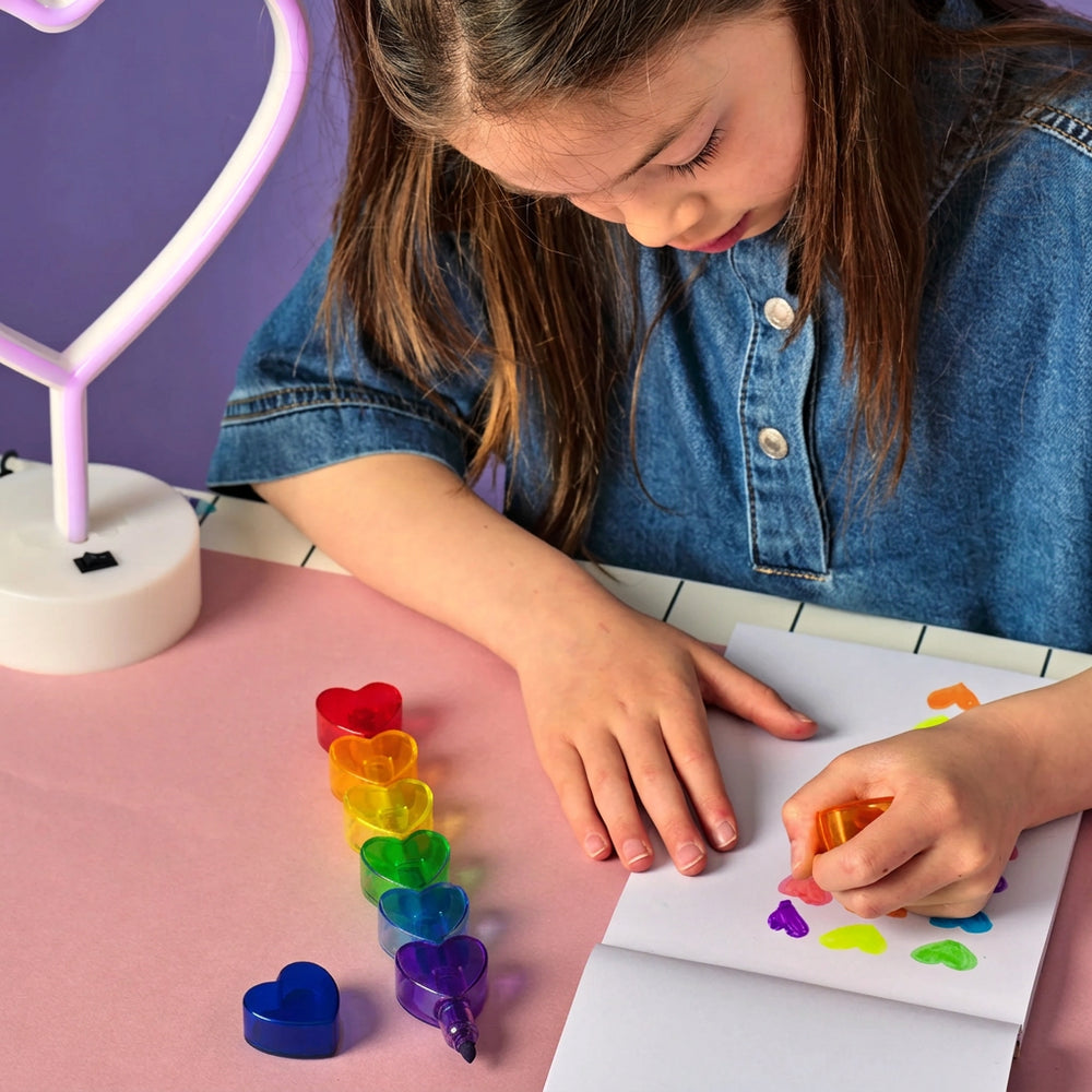Clear Heart Stacking Marker Set