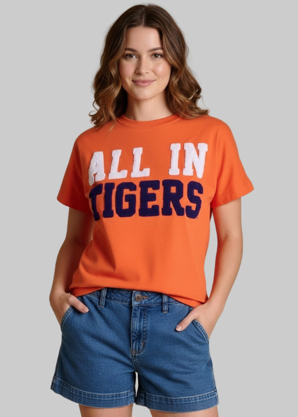 All In Tigers Chenille Shirt | Clemson