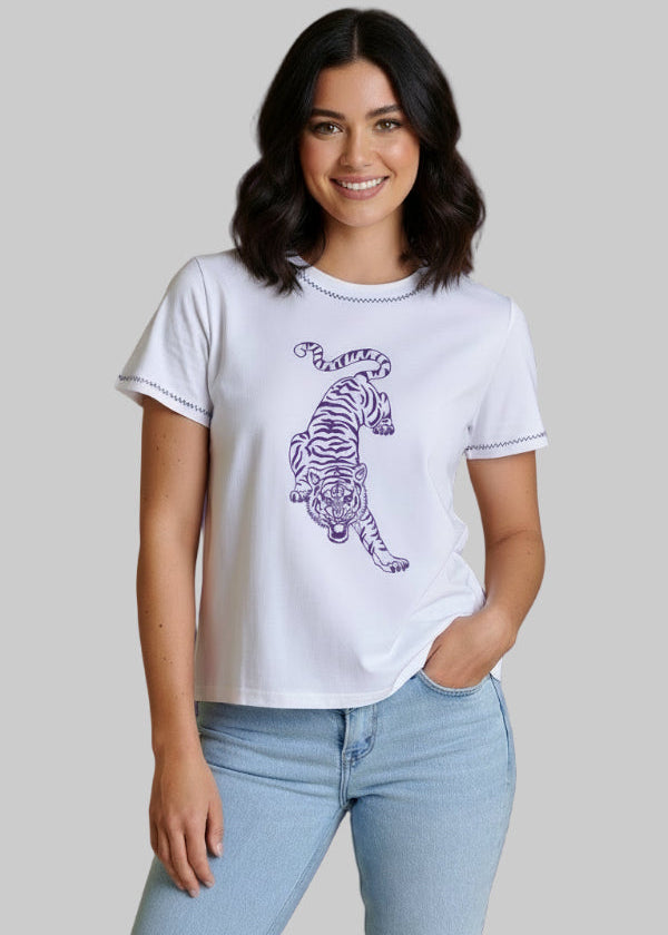 Tiger Embroidered Tee