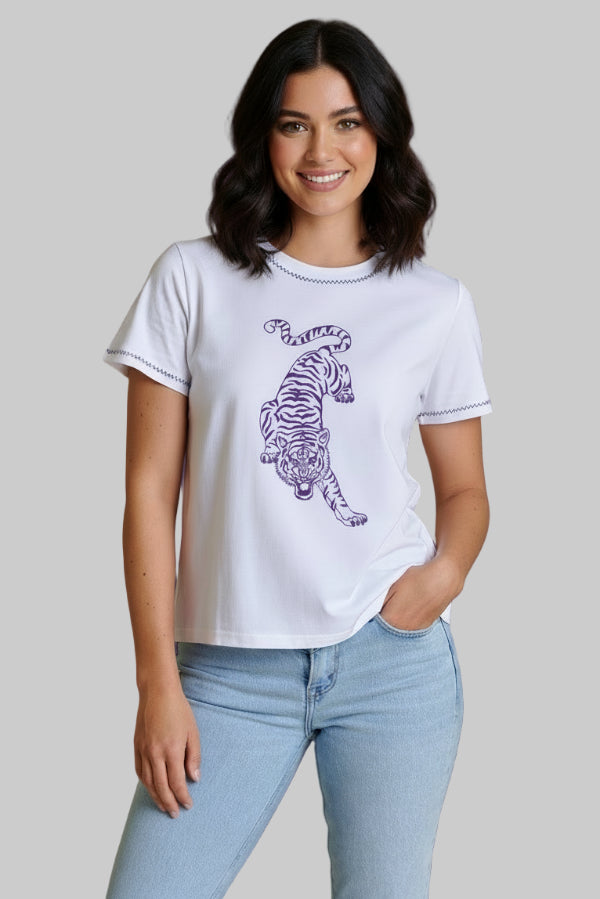 Tiger Embroidered Tee