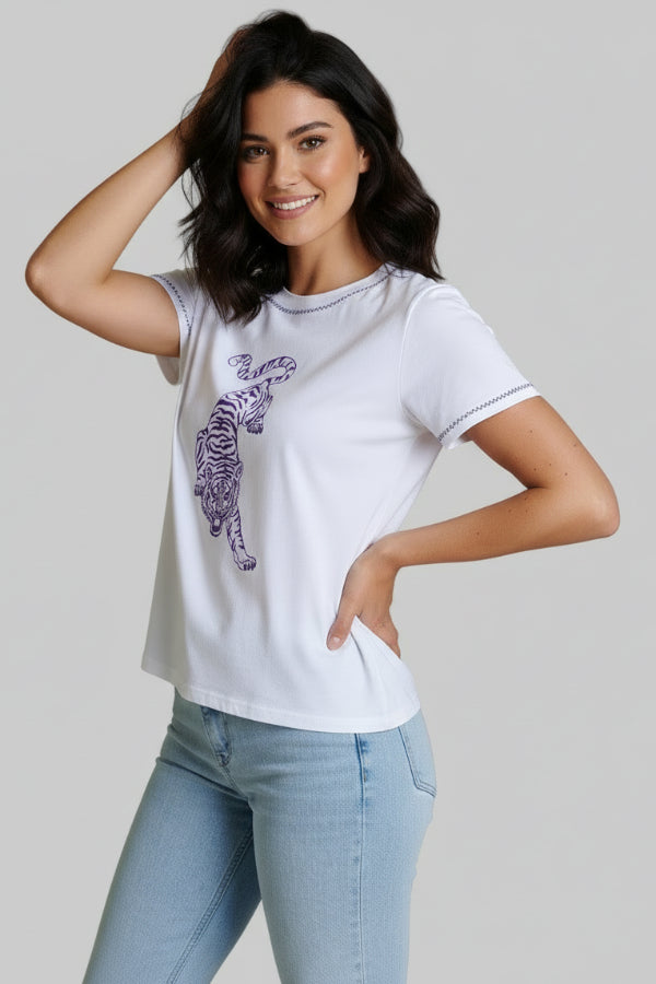Tiger Embroidered Tee