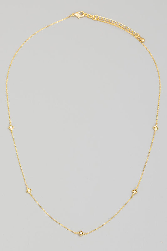 Dainty CZ Clover Necklace