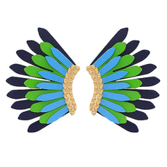 Color Coated Metal Wing Earrings