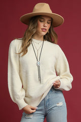 Cream Cozy Crew Neck Sweater