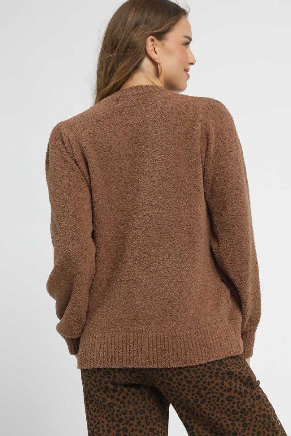 Mocha Cozy Crew Neck Sweater