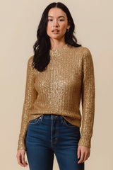 Crew Neck Metallic Sweater